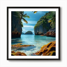 Landscape Seychelles Island Minimalist Art Print