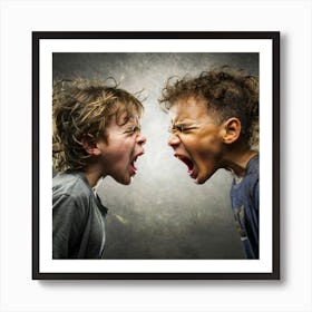 Two Boys Yelling Art Print