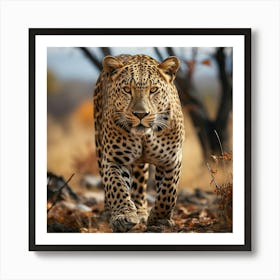 Leopard Walking In The Bush Art Print