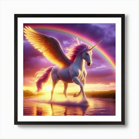 Unicorn With Rainbow 2 Art Print