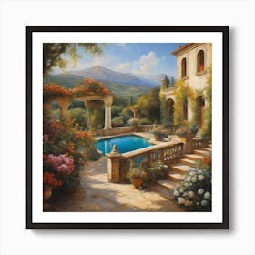 House By The Pool Art Print