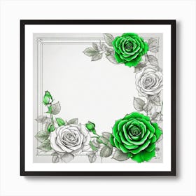 Frame With Roses 1 Art Print