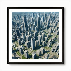 Aerial view of the cityscape  Art Print