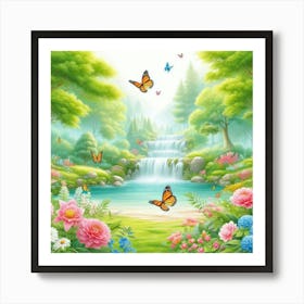 Butterfly Garden 1 Art Print