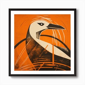 Retro Bird Lithograph Albatross Art Print