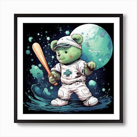 Teddy Bear In Space 1 Art Print