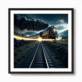 Train On The Tracks Art Print