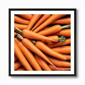 Carrots On Black Background 1 Art Print