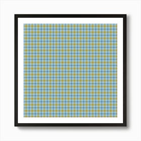 Blue And Yellow Gingham Art Print