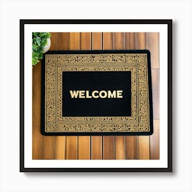 A Photo Of A Door Mat With A Welcome Mat Pattern 1 Art Print