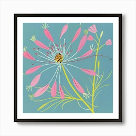 Love In A Mist 2 Square Flower Illustration Art Print