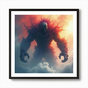 Titan In A Watercolor Storm Of Fury, Colorful And Intense 1 Art Print