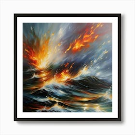 Fire In The Sea 1 Art Print