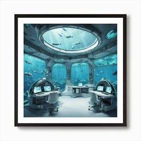 Underwater Office Art Print