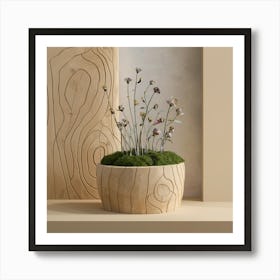 Moss In A Wooden Bowl Art Print