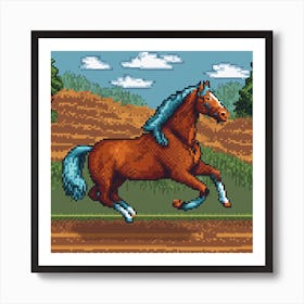 Pixel Horse Art Print