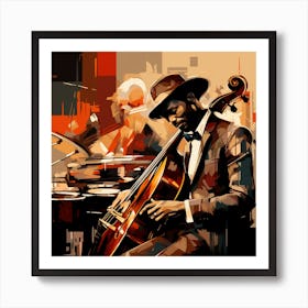 Jazz Musician Playing Cello Art Print