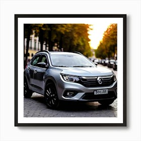 Dacia Car Automobile Vehicle Automotive Romanian Brand Logo Iconic Quality Reliable Affor (2) Art Print