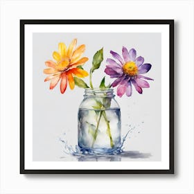 Flowers In A Jar 3 Art Print