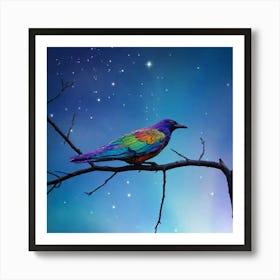 A bird on a tree branch Art Print