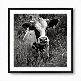 Cow In The Grass Art Print