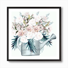 Watering Can Watercolor Vintage Style Art Print