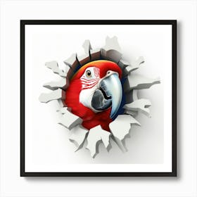 Parrot In The Hole Art Print