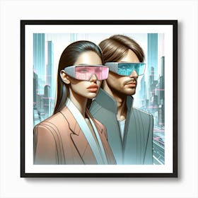 Futuristic Couple 3 Art Print