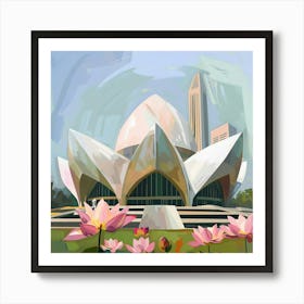 Lotus Temple Delhi Art Print