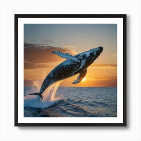 Humpback Whale Leaping 6 Art Print