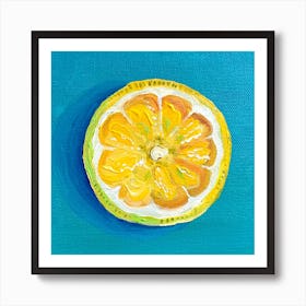 Lemon Slice Square Art Print