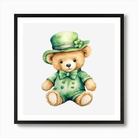 St Patrick'S Day Teddy Bear 4 Art Print