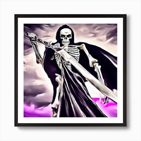 Skeleton With Sword 15 Art Print