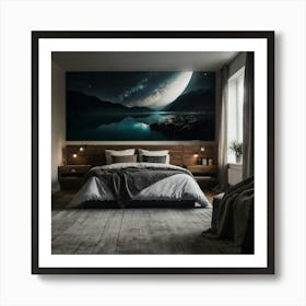 Moon And Stars Art Print