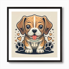 Beagle Puppy Art Print