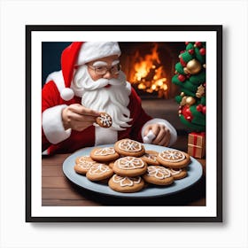 Santa Claus With Cookies 12 Art Print