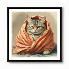 Cat In A Scarf 1 Art Print