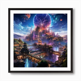 City In Space Art Print