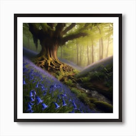 Bluebells In The Forest 1 Art Print