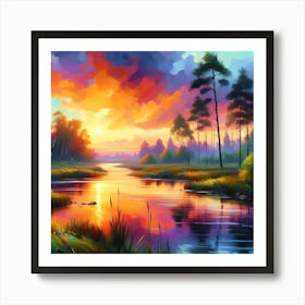 Sunset Painting 11 Art Print