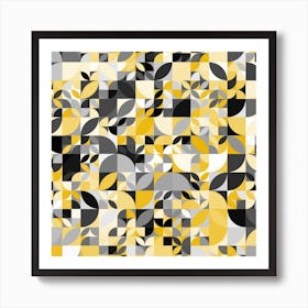 Abstract Yellow And Black Pattern Poster