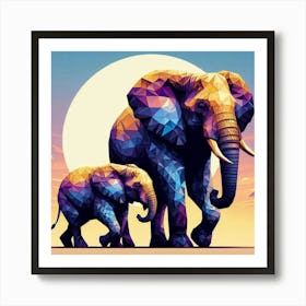 The Great Grey Duo Elephants Poster