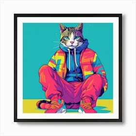 Cat In Sneakers Art Print