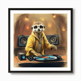 Meerkat Dj 5 Art Print