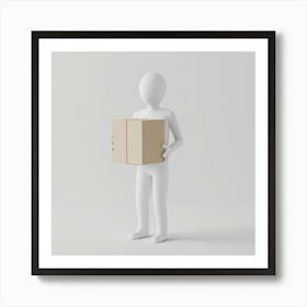 3d Person Holding A Box Art Print