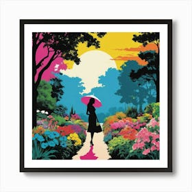 Woman In The Garden 2 Art Print