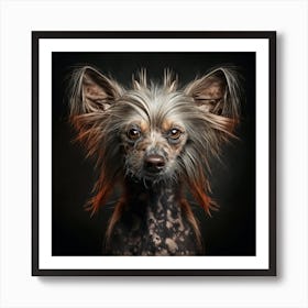 Chinese Crested Dog Portrait Art Print