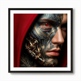 Robot Man With Tattoos Art Print