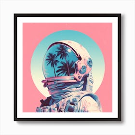 Risograph Style Surreal Astronaut Print 4 Art Print