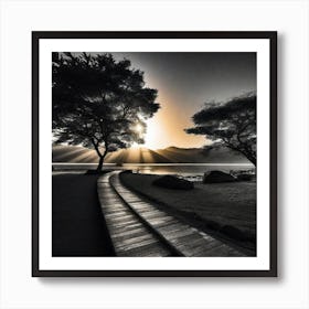 Sunrise At The Beach 3 Art Print